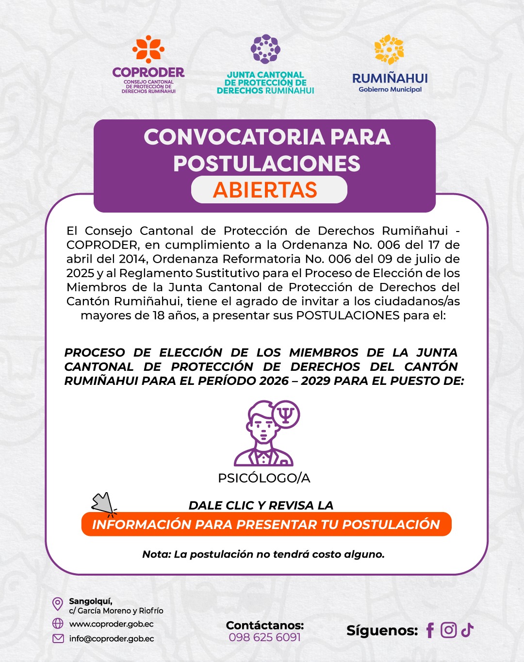 Convocatoria Selección Psicólogo